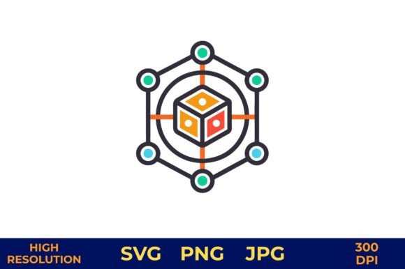 3D Cube Logic Puzzle Vector Icon Design Graphics and Illustrations