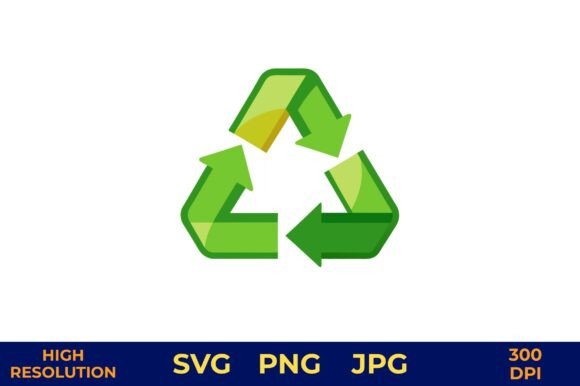 3D Recycling Icon in Vector Design Review