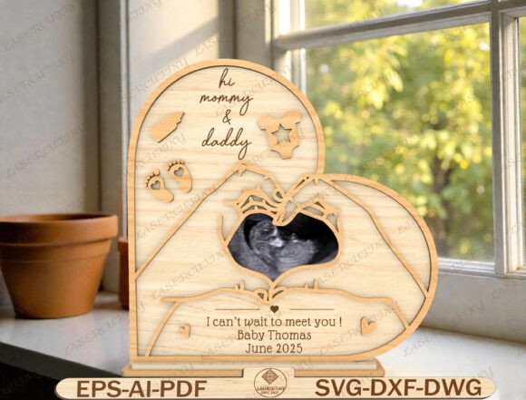 Baby Ultrasound Frame Laser Cut File SVG: Graphics and Graphic Templates Review
