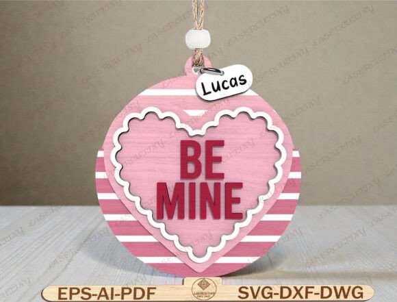 Be Mine Heart Valentine Ornament SVG Graphics and Graphic Templates Review