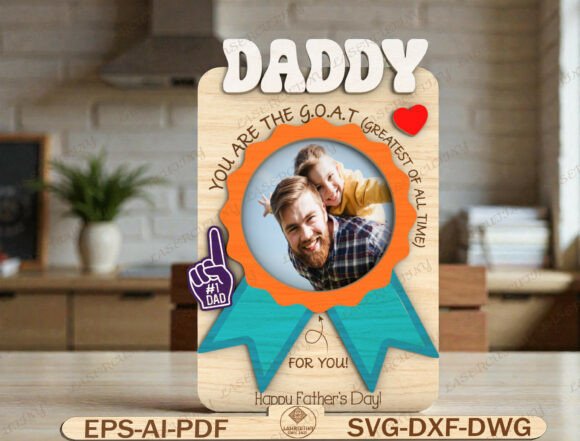 Daddy GOAT Photo Frame SVG Graphics & Graphic Templates