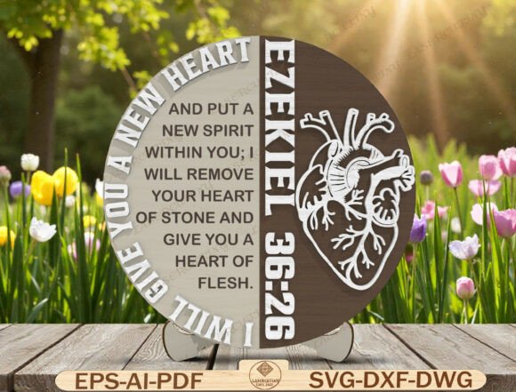 Ezekiel 36 26 Sign Laser Cut File Graphics and Graphic Templates