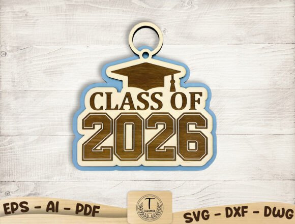 Graduation Keychain Laser Cut File SVG