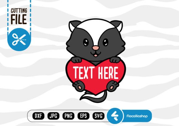 Heart Text Holder SVG, Skunk SVG Graphics and Crafts