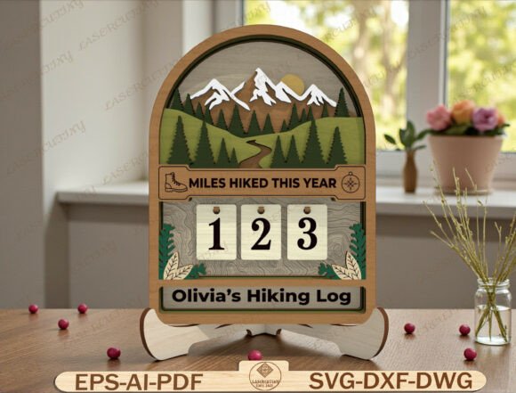 Hiking Log Tracker Sign Laser Cut File: Essential Graphics for Editorial Design