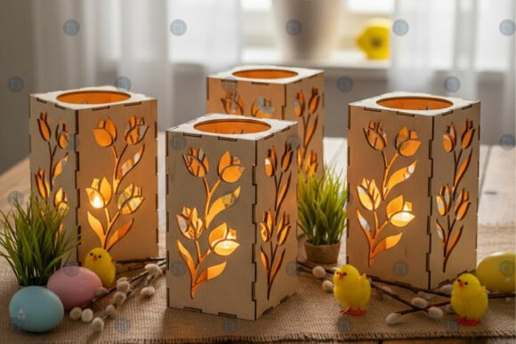 Laser Cut Easter Lantern Template SVG: Spring Amp Design