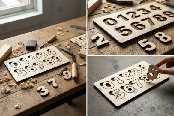 Laser Cut Number Puzzles SVG for Toys Amp and Laser Cutting