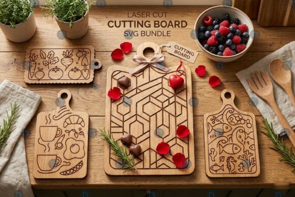Laser Cutting and Home Decor: Laser Cut Cutting Board SVG Bundle
