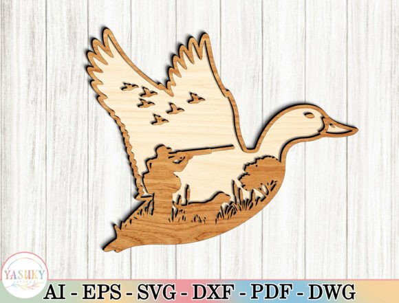 Layered Duck Hunting Laser Cut File SVG