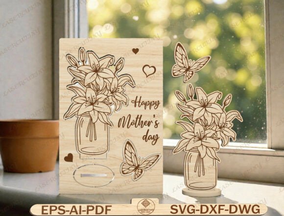 Mother’s Day Lily Pop-out Card SVG Graphics & Graphic Templates Review