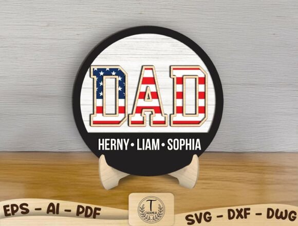 Personalized Dad Sign Laser Cut File SVG