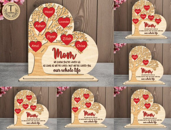 Personalized Mom Tree Laser Cut File Svg