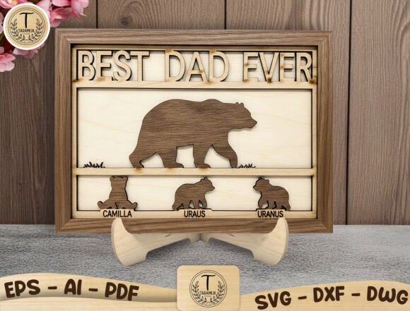 Personalized Papa Bear Family Sign SVG