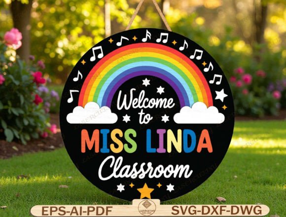 Rainbow Classroom Door Sign Laser Cut Review