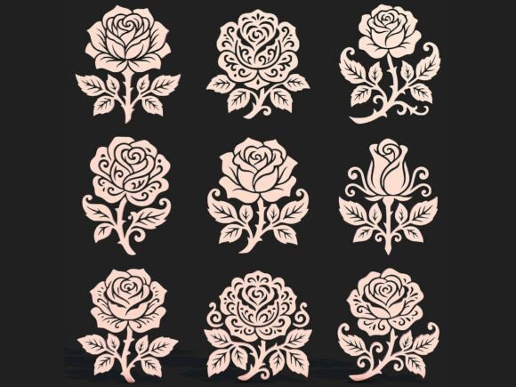 Rose SVG Bundle STL 3D Pack for Graphics and Crafts