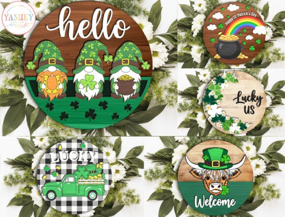 St. Patrick s Day Door Hanger SVG Bundle for Laser Cutting and Other Celebrations