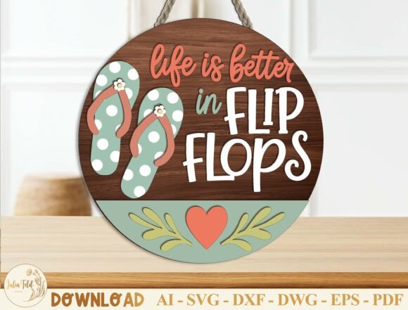 Summer Door Hanger Laser Cut File SVG