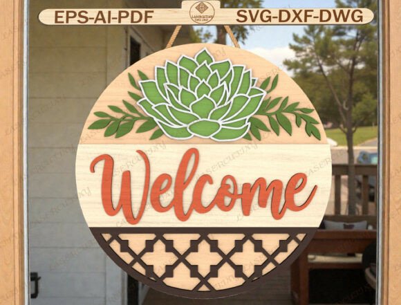 Welcome Round Door Hanger Laser Cut Review